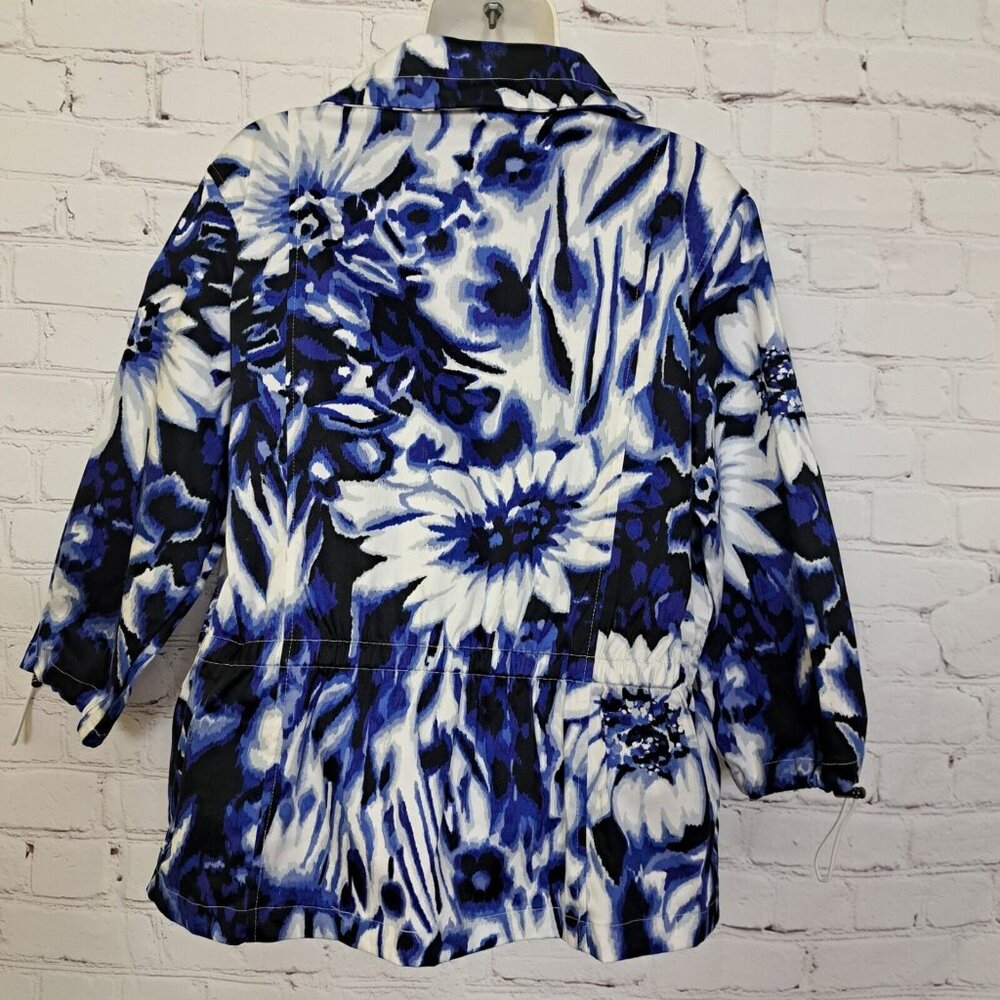 Sportelle Floral Full Zip Jacket Size Medium - Picture 6 of 7